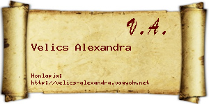 Velics Alexandra névjegykártya